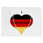 ハートドイツドイツ国旗 ラージペーパーバッグ (裏面)