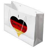 ハートドイツドイツ国旗 ラージペーパーバッグ (正面アングル)