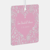 ハートドゥードルアートベビーガール名誕生聖書聖句 メタルオーナメント (正面右)