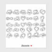 ハートドゥードル エステティック スクラップブック クラフト ステッカー シール (シート)