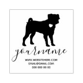 ハートドッグモープスプグ ラバースタンプ (インプリント)