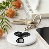 ハートドッグラベル写真 – DIY カスタムPhoto キーホルダー (側面)