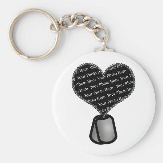 ハートドッグラベル写真 – DIY カスタムPhoto キーホルダー (正面)