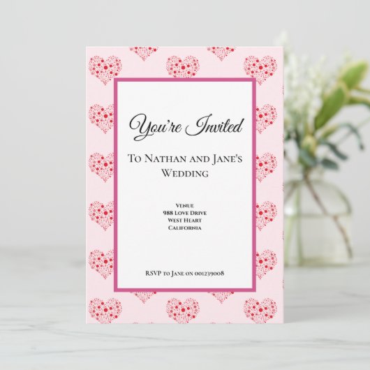 ハートドット 招待状 (スタンド正面)