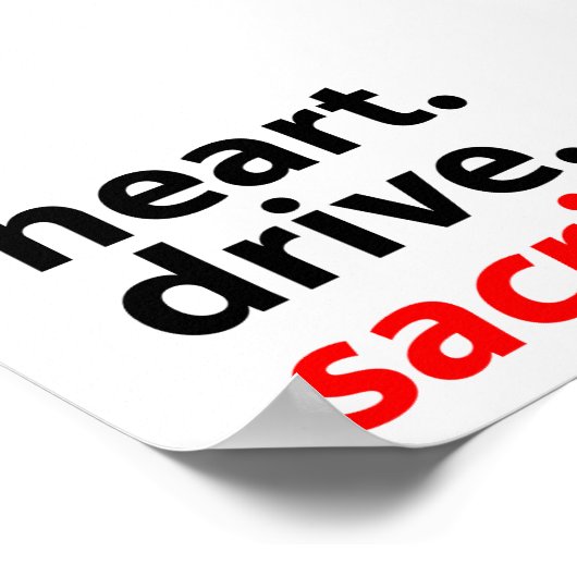 ハートドライブ犠牲フィットネスモチベーション・スローガン ポスター (角)