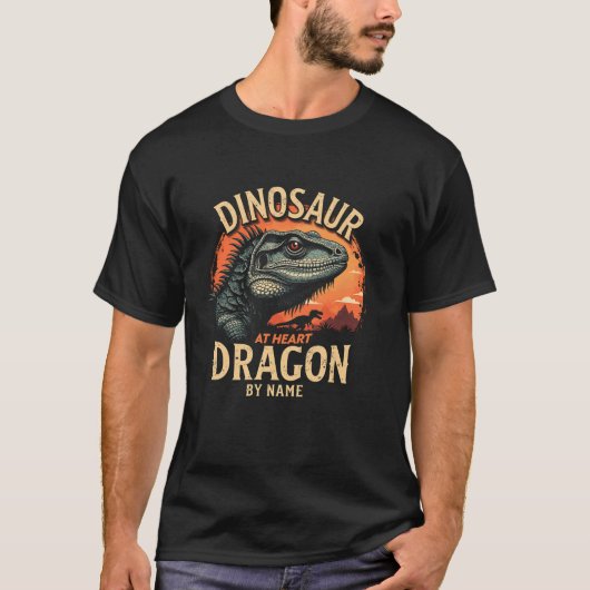 ハートドラゴンの恐竜Iguana Reptile Ow Tシャツ (正面)