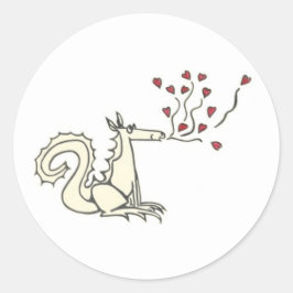 ハートドラゴンスティッカー ラウンドシール