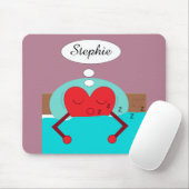 ハートドリームパープルとグリーン マウスパッド (マウス)