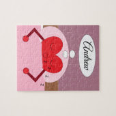 ハートドリームピンクと紫 ジグソーパズル (横)