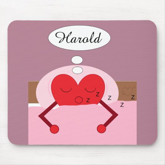 ハートドリームピンクと紫 マウスパッド (正面)