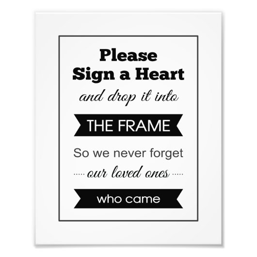 ハートドロップボックス結婚のゲストブックサインに署名 フォトプリント            (正面)
