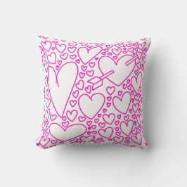 ハートドードルズキュートバレンタインデー クッション