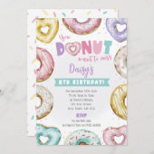 ハートドーナツ誕生日招待状あなたが望み恋しく思ま 招待状 (正面/裏面)