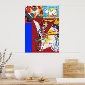 ハートドーブ&エンジェルの絵画ポスター ポスター (キッチン)