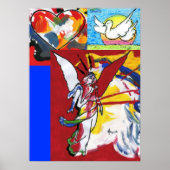 ハートドーブ&エンジェルの絵画ポスター ポスター (正面)