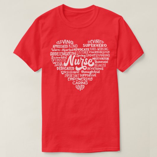 ハートナースワードクラウド Tシャツ (デザイン正面)