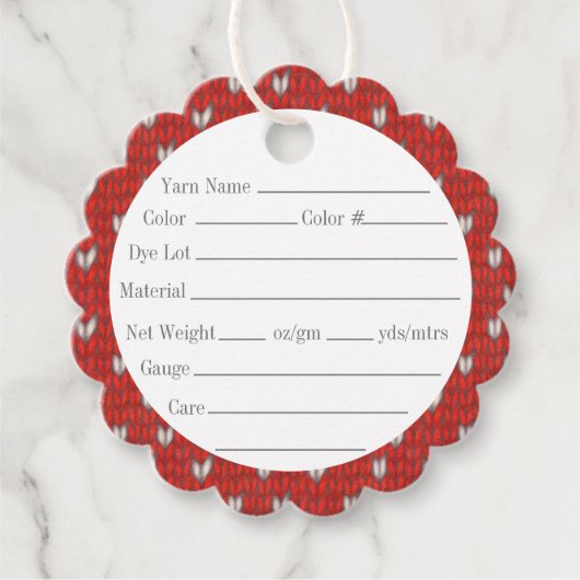 ハートニット2インチ鱗片丸糸ラベル フェイバータグ (正面)