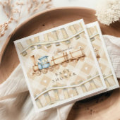 ハートニュートラルウォーター列車赤ちゃんシャワー スタンダードカクテルナプキン