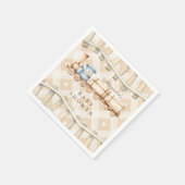 ハートニュートラルウォーター列車赤ちゃんシャワー スタンダードカクテルナプキン (角)