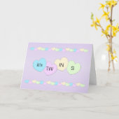 ハートニュー生まれベビーツインズカード カード (黄色い花)