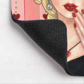 ハートネックレスガールブロンド頭花瓶ラシティブリップ マウスパッド (コーナー)