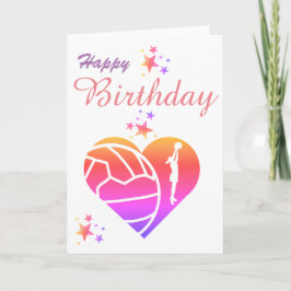 ハートネットボールテーマ誕生日グリーティングカード カード
