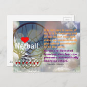 ハートネットボールデザイン及び感動的引用文 ポストカード (正面/裏面)