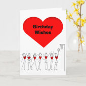 ハートネットボール位置ハッピーバースデー カード (黄色い花)