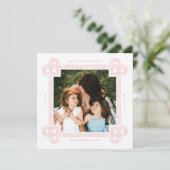 ハートノットフレームバレンタインデーカード – ピンク シーズンカード (スタンド正面)
