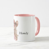 ハートハウディブロンド女性のカーボーイ マグカップ (正面右)