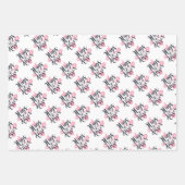 ハートハグとキスタイポグラフィ ラッピングペーパーシート (正面3)