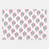 ハートハグとキスタイポグラフィ ラッピングペーパーシート (正面2)