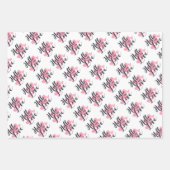 ハートハグとキスタイポグラフィ ラッピングペーパーシート (正面)