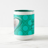 ハートハグ&キスXOXOフォトマググリーンカスタマイズ マグカップ (中央)