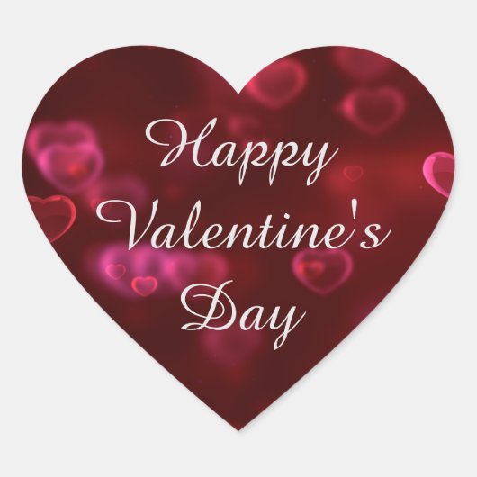 ハートハッピーバレンタインデーシール ハートシール (正面)