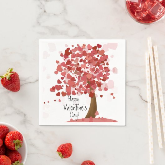 ハートハッピーバレンタインデーパーティーナプキンス スタンダードカクテルナプキン (インサイチュ)