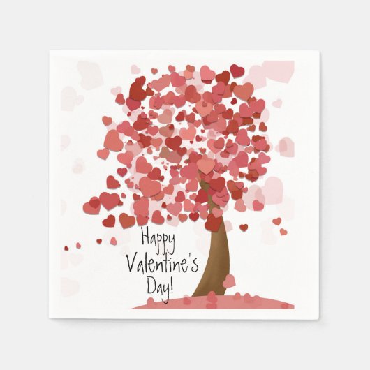 ハートハッピーバレンタインデーパーティーナプキンス スタンダードカクテルナプキン (正面)