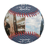 ハートハッピーバレンタインデー2写真ボーイフレンド 野球ボール (正面)