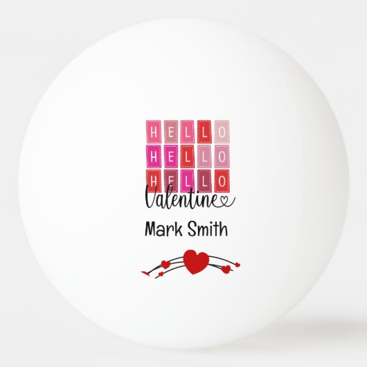 ハートハッピーバレンタイン;選手の恋人のための日 卓球ボール (正面)