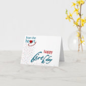 ハートハッピーバースデーから カード (黄色い花)