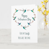 ハートハミングバードバレンタインデー カード (黄色い花)