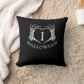 ハートハロウィーンのスケルトン手のコスチューム男性の女性キ クッション (ブランケット)