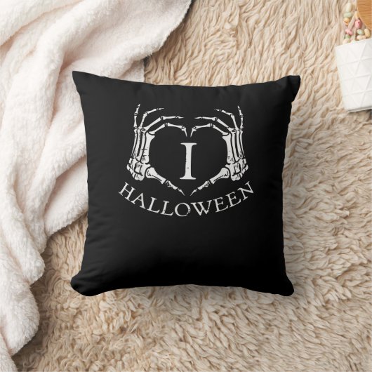 ハートハロウィーンのスケルトン手のコスチューム男性の女性キ クッション (ブランケット)