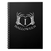 ハートハロウィーンのスケルトン手のコスチューム男性の女性キ ノートブック (正面)