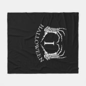 ハートハロウィーンのスケルトン手のコスチューム男性の女性キ フリースブランケット (正面(横))