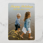 ハートハンカスタムズ写真3垂直金ゴールド 箔シーズンカード (正面)