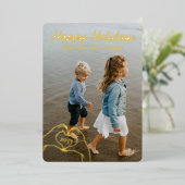 ハートハンカスタムズ写真3垂直金ゴールド 箔シーズンカード (立ち正面)