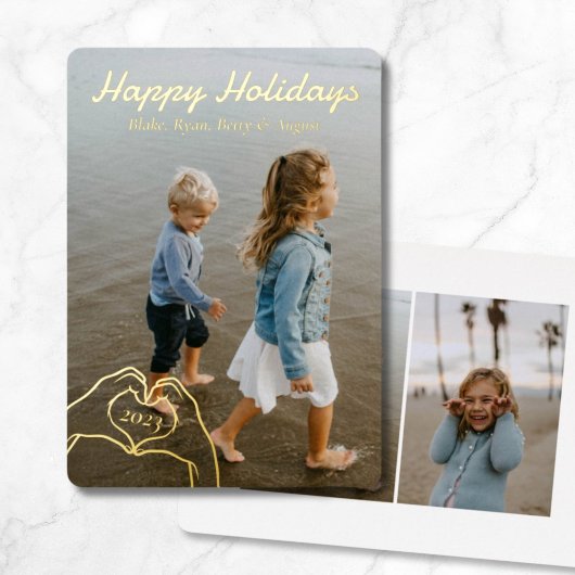 ハートハンカスタムズ写真3垂直金ゴールド 箔シーズンカード