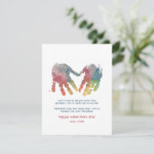 ハートハンドプリントバレンタインデーホリデーカード シーズンカード (スタンド正面)