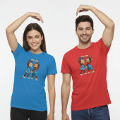 ハートハンドモンキー - Sweet Mimo & Zina Tシャツ